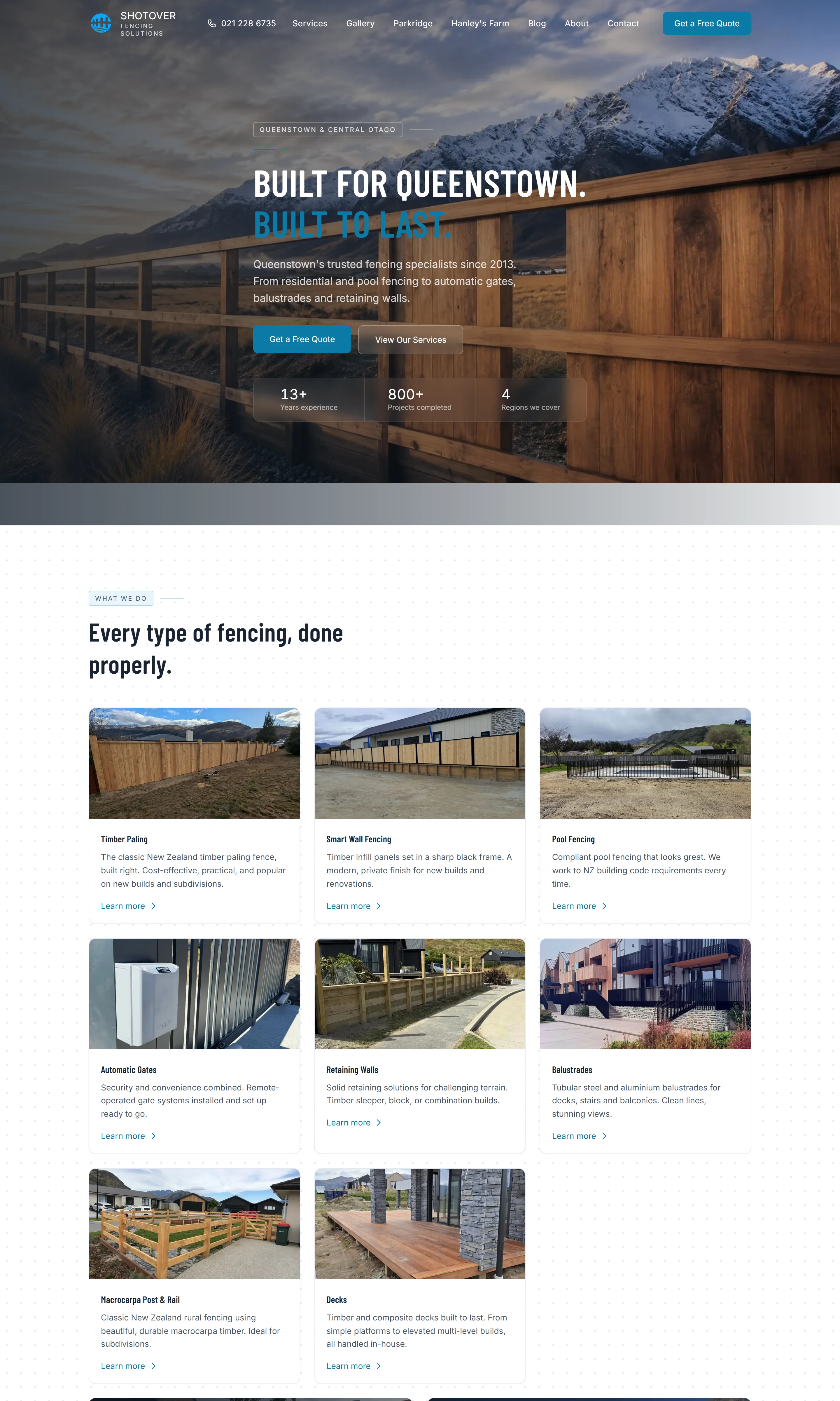 Shotover Fencing website